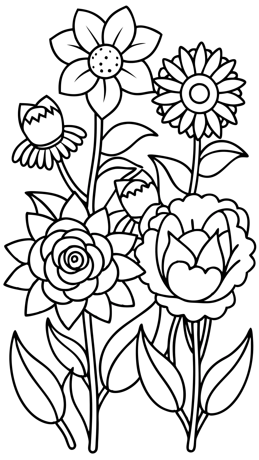 free printable flower coloring pages